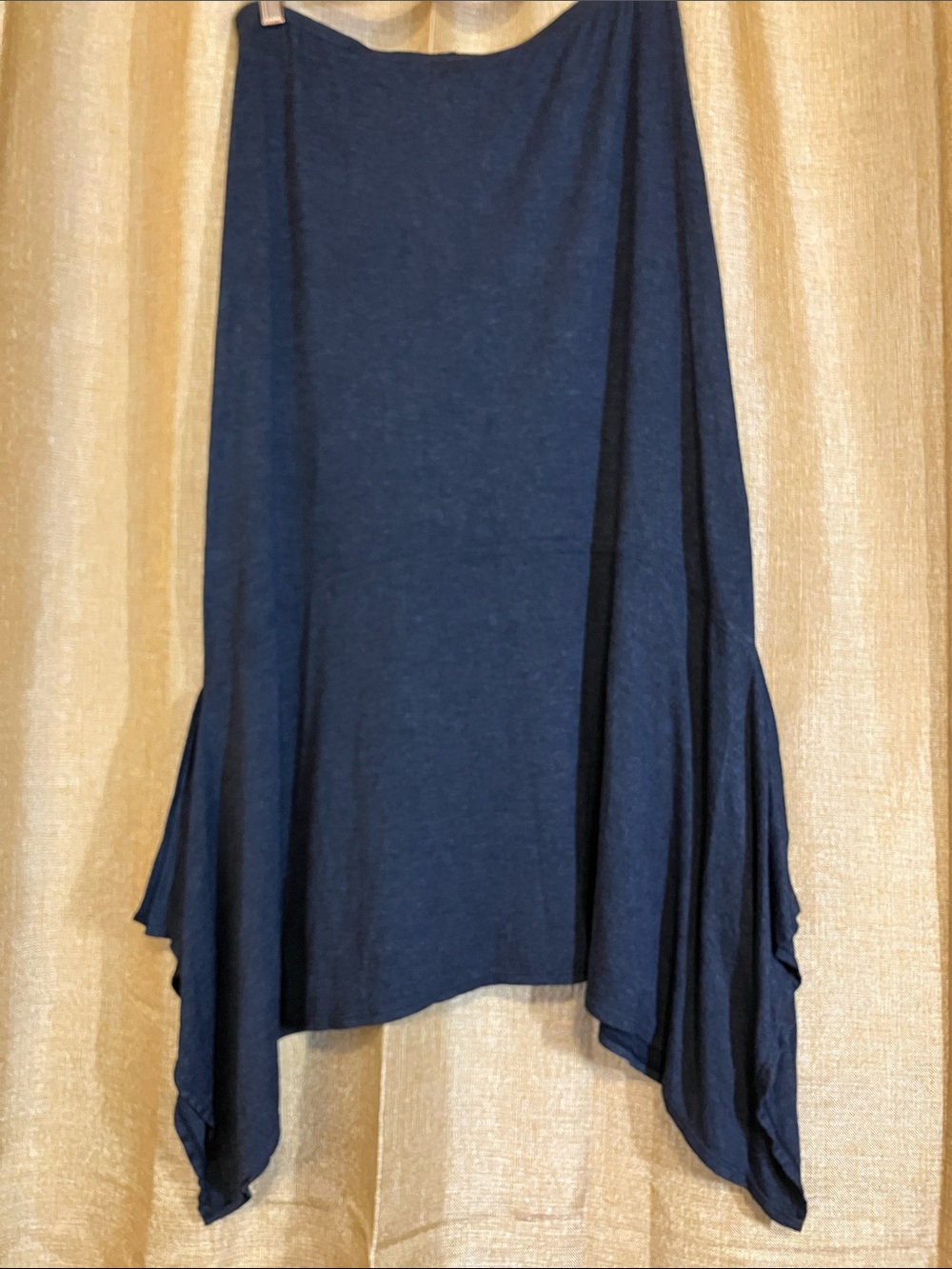 Navy Asymmetrical Handkerchief Hem Skirt